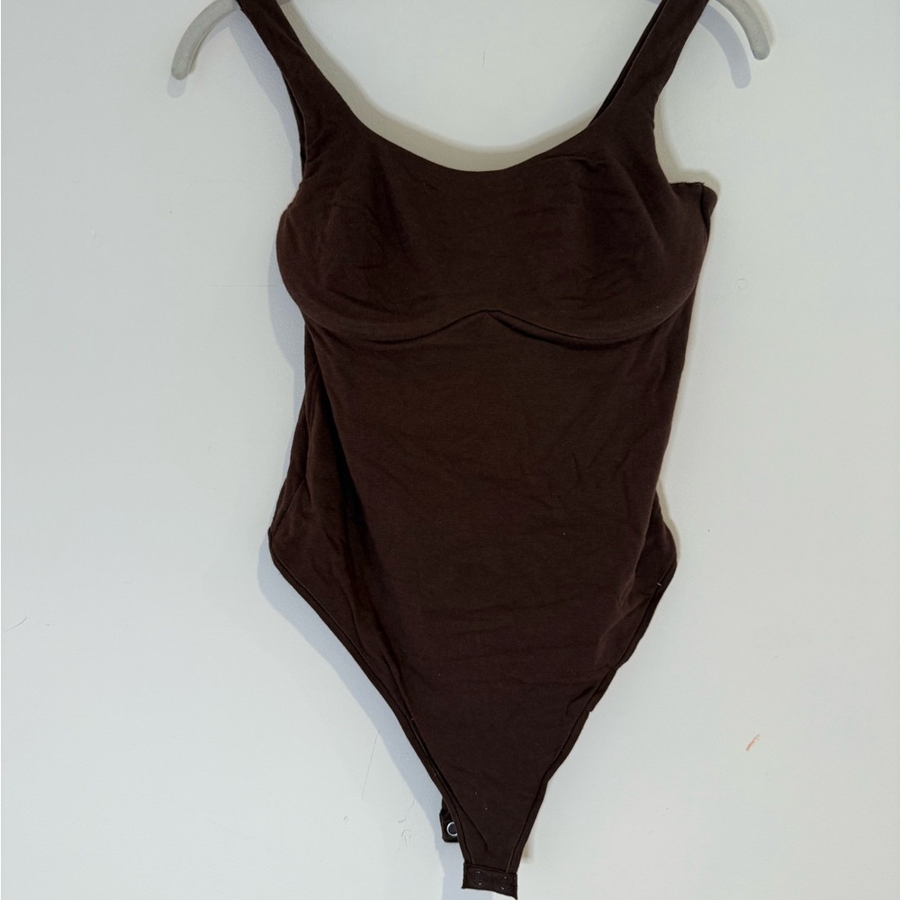100% Cotton Brown Bodysuit with underwire